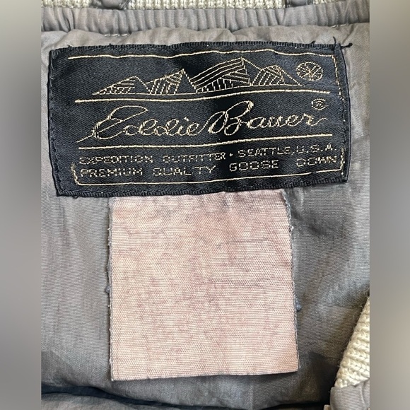 Vintage Eddie Bauer Gray Green Premium Quality Goose Down Vest retro 80’s 90’s - Picture 12 of 16